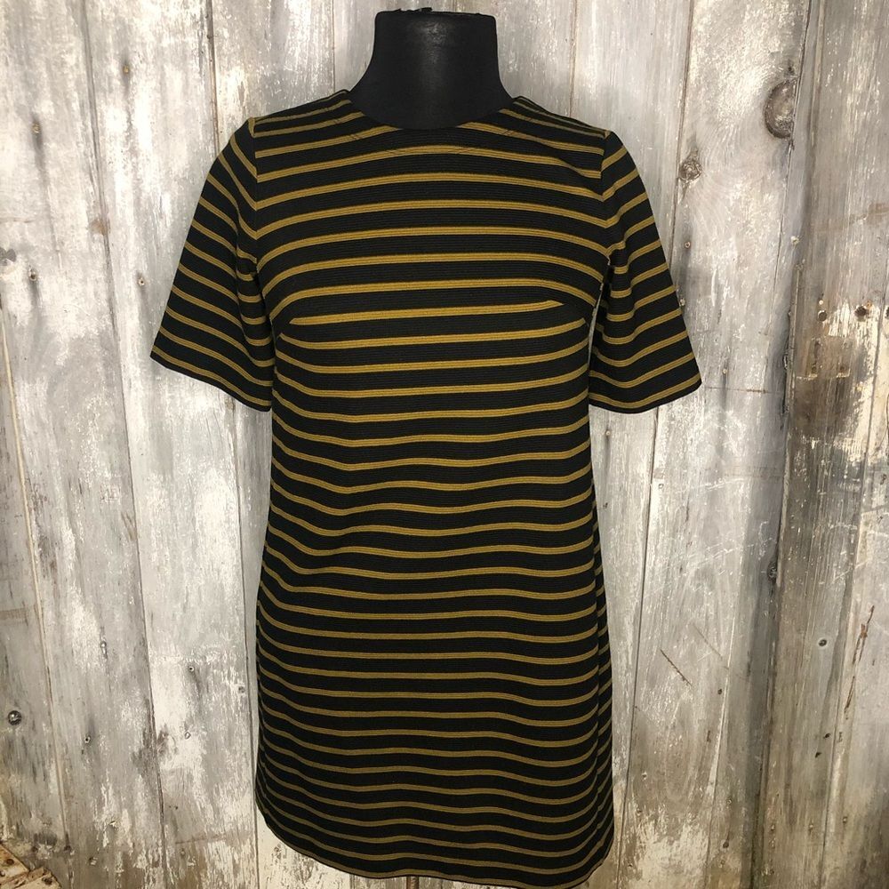 LOFT Gold Striped Dress